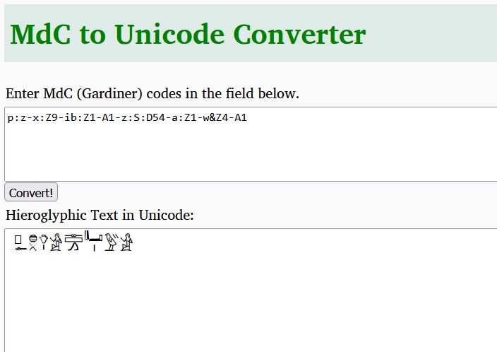 MdC to Unicode converter